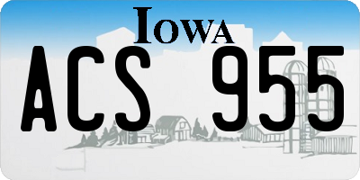 IA license plate ACS955