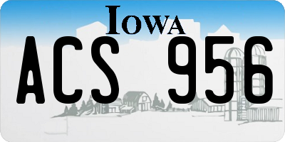 IA license plate ACS956