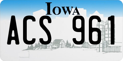 IA license plate ACS961