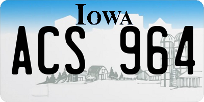 IA license plate ACS964
