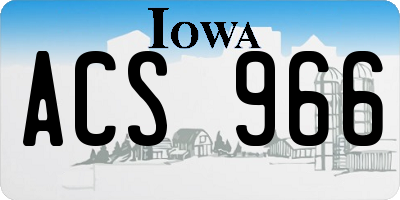 IA license plate ACS966