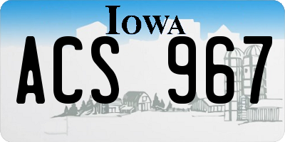IA license plate ACS967