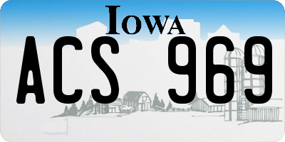 IA license plate ACS969
