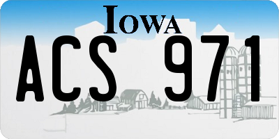 IA license plate ACS971
