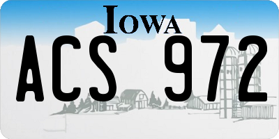 IA license plate ACS972