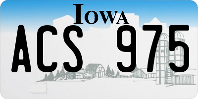 IA license plate ACS975
