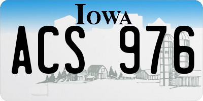 IA license plate ACS976