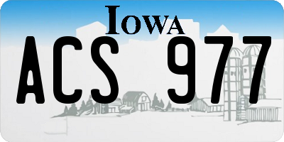 IA license plate ACS977
