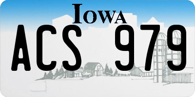 IA license plate ACS979