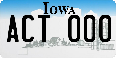 IA license plate ACT000