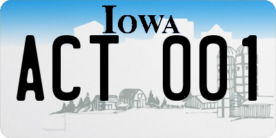 IA license plate ACT001