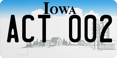 IA license plate ACT002