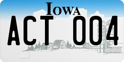 IA license plate ACT004