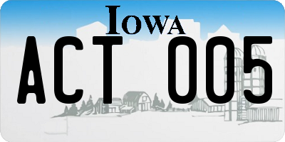 IA license plate ACT005