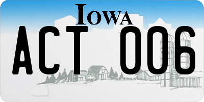 IA license plate ACT006