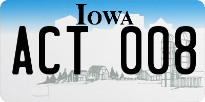 IA license plate ACT008