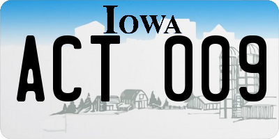IA license plate ACT009