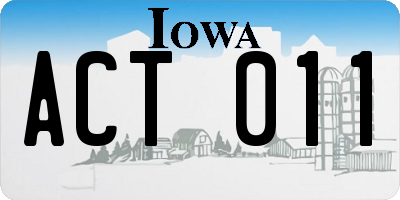 IA license plate ACT011
