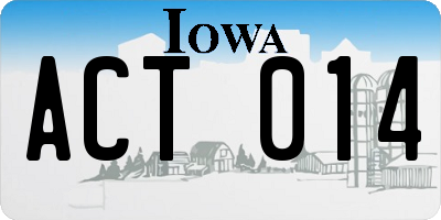 IA license plate ACT014