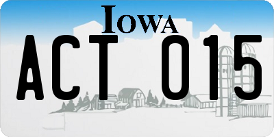 IA license plate ACT015