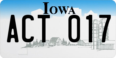 IA license plate ACT017