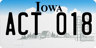 IA license plate ACT018