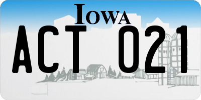 IA license plate ACT021