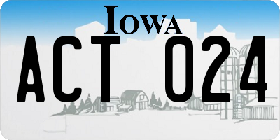 IA license plate ACT024