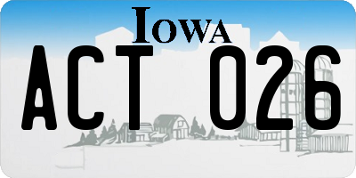 IA license plate ACT026
