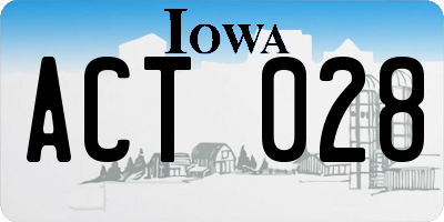 IA license plate ACT028