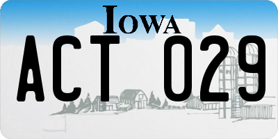 IA license plate ACT029
