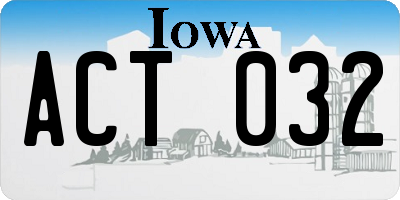 IA license plate ACT032