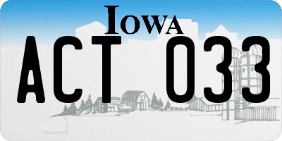 IA license plate ACT033