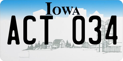 IA license plate ACT034