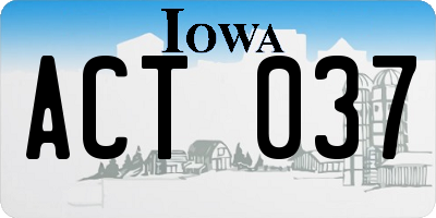 IA license plate ACT037