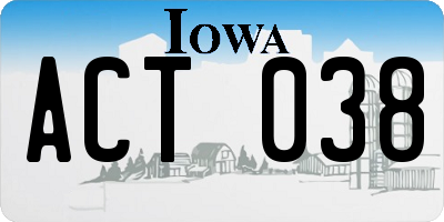 IA license plate ACT038