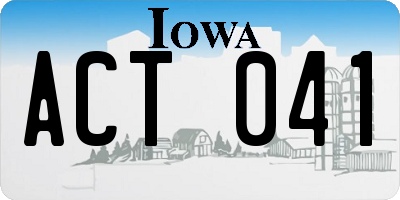 IA license plate ACT041