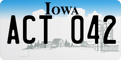 IA license plate ACT042