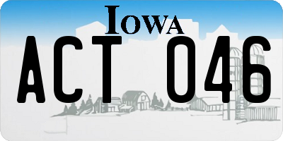 IA license plate ACT046