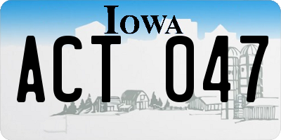 IA license plate ACT047