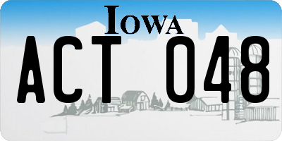 IA license plate ACT048