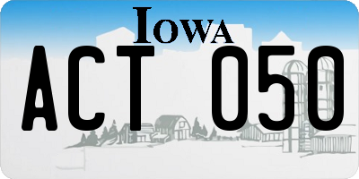 IA license plate ACT050
