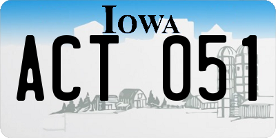 IA license plate ACT051