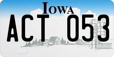 IA license plate ACT053