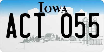 IA license plate ACT055