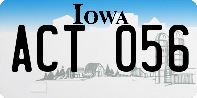 IA license plate ACT056