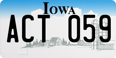 IA license plate ACT059