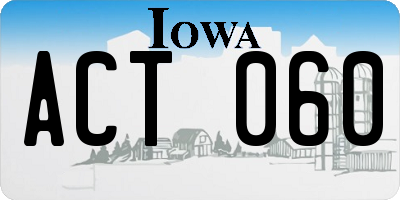 IA license plate ACT060