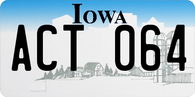 IA license plate ACT064