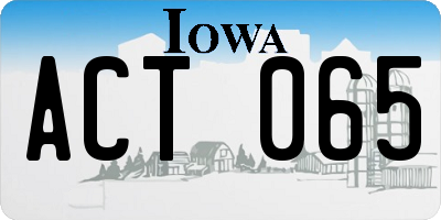 IA license plate ACT065